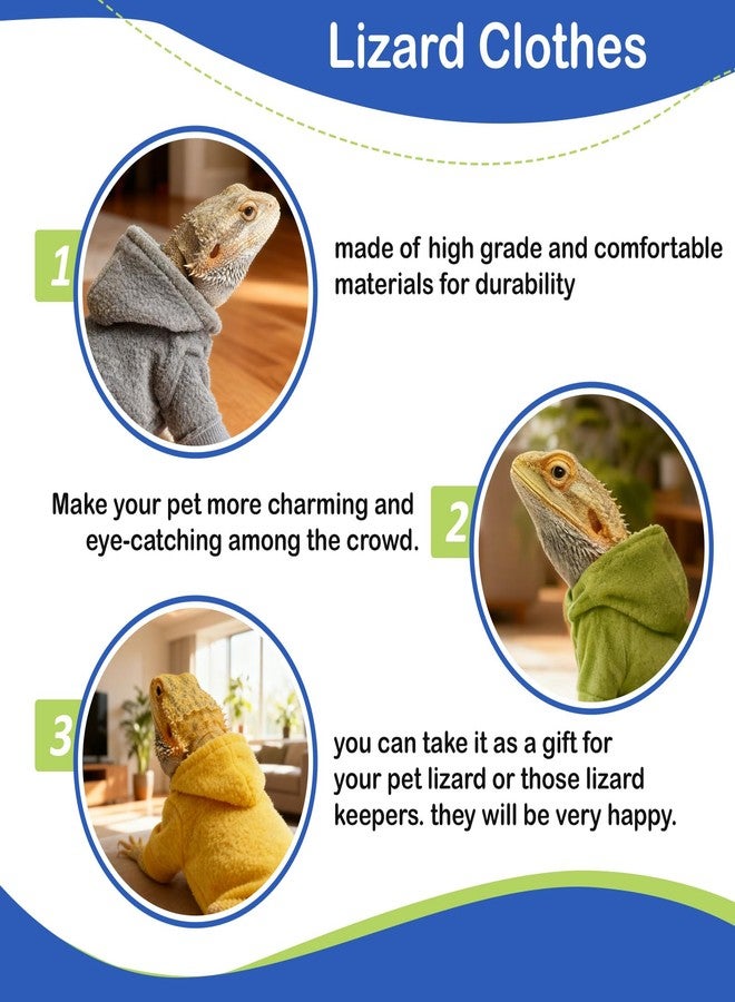 HOKABLE Lizard Clothes for Bearded Dragons Reptile Apparel Handmade Cotton Material Hoodies Gift for Lizards, Bearded Dragons, Crested Geckos, and Chameleons（Mint Green） - Image 3